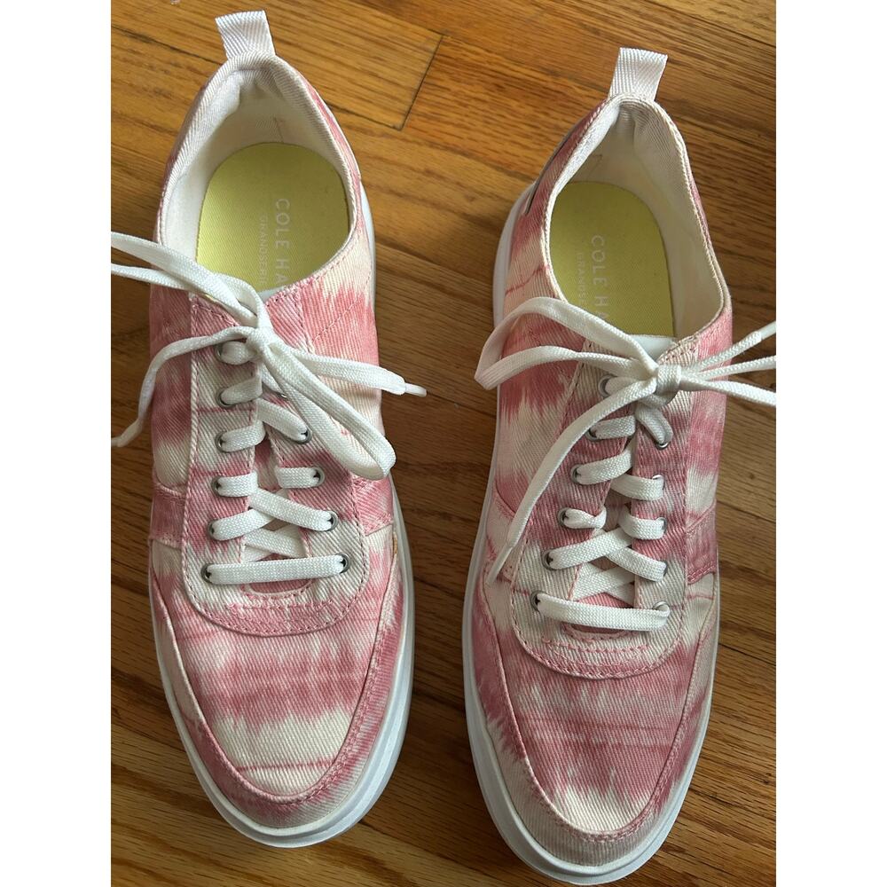 Cole Haan GrandPro Rally Sneakers Women's US 6B Pink Ikat Canvas Shoes Size 10